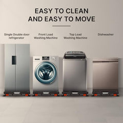 ZOLMIX® Adjustable Stainless Steel Washing Machine Stand for All Semi, Front & Top Load with Wheels & Anti Vibration Pads, Rustproof, Suitable with Fridge, Dishwasher & Air Cooler - (1 Year Warranty)
