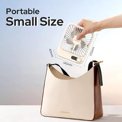 UN1QUE Slim Portable Desk Fan, 0-100 Speeds Adjustable Mini Fan, Rechargable Fan with Fragrance Function, Long Battery-life Personal Fan for Home Outdoor, An Aromatherapy Tablet Included