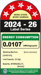 Samsung 6.5 kg, 5 star, Semi-Automatic Top Load Washing Machine (WT65R2200LL/TL, Air Turbo Drying, LIGHT GRAY, 5 Year Warranty on Wash Motor)