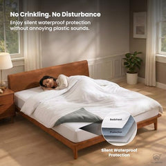 MY ARMOR Waterproof Mattress Protector King Size, 78x72, 6.5x6 feet, Double Bed Protector Sheet Cover, Breathable and Hypoallergenic Ultra Soft Fitted Terry Cotton Feel Fabric, Elastic Skirting, Grey
