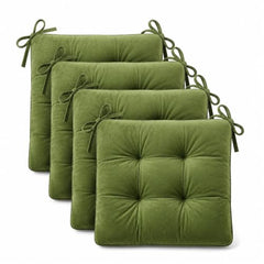 BSB HOME Chair Pad Cushion with Tie Straps,Thick Tufted Seat Cushion for Dining,Office & Wooden Chairs,Soft Comfortable Chair Seat Pad with Durable Stitching,16 x 16 Inches(41 x 41 cm)-Anthracite Grey