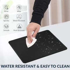 Tukzer Extended Vegan PU Leather Mouse Pad Desk mat Smooth Reversible Dual Color Splash Proof Anti Fray Stitched Edges Non-Slip Mousepad for Laptop Notebook Gaming Computer(Blue & Yellow 90CM X 45CM)