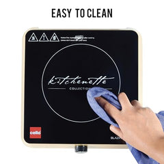 Cello Induction Cooker Blazing 600+ | 1800 Watt Induction Cooktop | 2-in-1 knob design with Grade Crystal Shiny Glass Plate | Compact and Portable | Multi-Purpose Use | Red