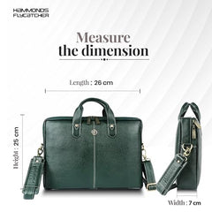 HAMMONDS FLYCATCHER Men Genuine Leather Office Bag - Laptop Bag - Padded Laptop Compartment, Fits 14 Inch Laptop - Adjustable Strap, 1 Year Warranty - Office, Travel, Daily Use - Brushwood, Brown