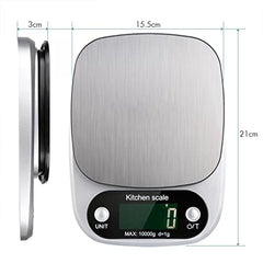 GADGETRONICS Digital Kitchen Weight Scale Food Weight Machine For Health, Fitness, Home Baking & Cooking (10 Kgs, 1 Year Warranty & Batteries Included), Black