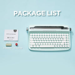 YUNZII ACTTO B303 Wireless Typewriter Keyboard, Retro Bluetooth Aesthetic Keyboard with Integrated Stand for Multi-Device (B303, Midnight)