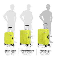 American Tourister 3Pc PP Liftoff+ with TSA Lock & 8 Wheel, Set (Small +Medium +Large) Hard Check-in Suitcase for Travel/Trolley Bag with Double Wheel - Midnight Blue, 55 Cm, 67 Cm, 79 Cm