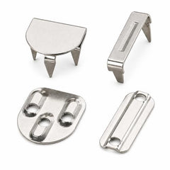 M Fabrics Stainless Steel Pant Trouser Hooks (Silver, 2-Part Sew-On, Set of 20) | Rust-Free Fasteners for Pants, Shorts, Dresses & Garments