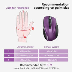 TECKNET Wireless Mouse, BT 5.0/2.4G, Rechargeable 6-DPI Silent, Grey