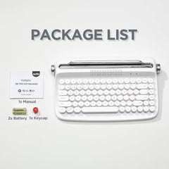 YUNZII ACTTO B303 Wireless Typewriter Keyboard, Retro Bluetooth Aesthetic Keyboard with Integrated Stand for Multi-Device (B303, Midnight)