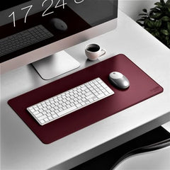 V-CUBE DESIGNS Premium Vegan Leather Desk Mat 90X45cm 2.4mm Thick&Padded|Laptop Mat/Extended Mouse Pad/Stitched, Reversible, Sturdy Deskspread with High Tear/Peel Strength|Anti-Slip,Splash-Proof|Blue