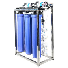 Apec Water 100 LPH Commercial RO+UV Water Purifier System With Double Pump Purification Stainless Steel, With TDS Adjuster BLUE 100L