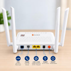 Syrotech SY GPON 2010 WADONT Dual Band XPON ONT with 4 Antenna Fiber Broadband with Voice Wireless Router