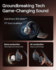SHOKZ OpenRun Pro 2 Bone Conduction Sports Headphones, Black
