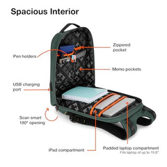 Nasher Miles Madison Passenger Workpack 22 Liters Water Resistant, Padded, Premium Reversed Polyester Black Yellow Laptop Backpack | USB charging| Unisex | Ideal For Office (Black & Yellow)