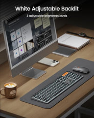 ProtoArc Backlit Bluetooth Keyboard Mouse for Mac, KM100-A Ultra Slim Wireless Keyboard Mouse for Mac, Rechargeable, Multi-Device for MacBook Pro, MacBook Air, iMac, iPhone, iPad, Space Gray
