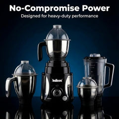 Indicon Rover 1350W Copper Motor Mixer Grinder with 4 Jars (3 Stainless Steel + 1 Juicer Jar), 3-Speed Control, Heavy Duty Grinding & Blending for Kitchen, Unbreakable ABS Body, Red