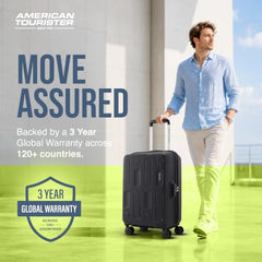 American Tourister 3PC PP Ivy 2.0-8 Wheel, Set (Small + Medium + Large) Hard Suitcase for Travel/Trolley Bag with Combination Lock & Smooth Sliding Double Wheel - Tan Orange, 55 Cm, 68 Cm, 79 Cm