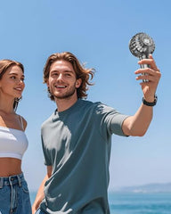 ARCTICOOL Portable Mini Fan - Rechargeable Hand Fan with 3 Adjustable Speeds, 2000mAh Battery, Lightweight Design, Low Noise, and Easy Portability for Indoor and Outdoor Use (Deep Black)