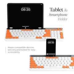 Zebronics Keypad X3 Wireless Keyboard, 102 Keys, 12 Multimedia Keys, 2.4GHz + BT, UV Coated Keycaps, Mobile & Tablet Holder, ₹ Rupee Key, Retractable Stand, USB Nano Receiver (Midnight Black)