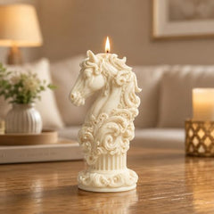 Decorative Fragrance Candle with Raised 3D Ivory Swirl Pillar Artwork | Long Burning Scented Candle for Home Décor, Living Room, Bedroom, Meditation Space, Table Decoration & Gift