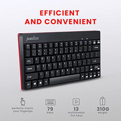 PERIDUO-712B Wireless Mini Keyboard & Mouse Combo – Compact Tenkeyless 2.4 GHz Set with 13 Multimedia Hotkeys, Portable 1000 DPI Mouse & Nano Receiver – Perixx