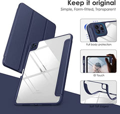 ProElite Case for iPad Air 11 Inch M4/M3/M2 2026/2025/2024, iPad Air 10.9 inch 5th/4th Gen & iPad Pro 11 inch 4th/3rd Gen 2022 case Cover, Transparent Smart Flip Cover with Pencil Holder, Lavender