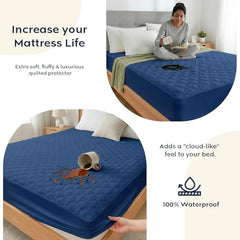Ayka 100% Waterproof King Size 78x72 inch Cotton Quilted Mattress Protector Breathable Hypoallergenic Noiseless Ultra Soft Elastic Fitted Bed Protector Mattress/Bed Cover (Grey, King (78 * 72”))
