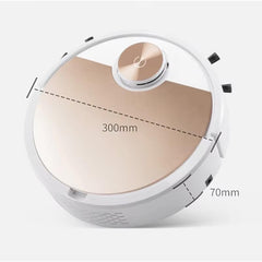 ALL IN ONE SOLUTION Robot Vacuum Cleaner with Mop, High Suction, Smart Gyro Navigation, Carpet Auto Boost, Slim, Quiet, App Control Robotic Vacuum Cleaner for Hard Floor/Carpet/Pet Hair (Gold)