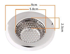 SYGA 2 Pieces Heavy Duty Rust Free Stainless Steel Medium Kitchen Sink Strainer Plug, Filter Stopper Mesh Jali Long Hair Food Blockages Cleaning Tool for Bathroom Kitchen Sink, 9.0 cm