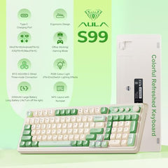 AULA 99 Key Keyboard, Wireless Gaming Keyboard Bluetooth Computer Keyboards