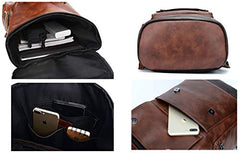FUR JADEN Vegan Leather Anti Theft Design Casual Laptop Backpack with 15.6 Inch Laptop Pocket