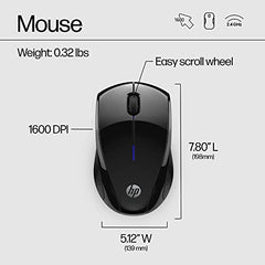 HP X3000 G3 Wireless Mouse - Black, 15-Month Battery, Side Grips for Control, Travel-Friendly, Blue LED, Powerful 1600 DPI Optical Sensor, compatible with Wins PC/Laptop, Mac, Chromebook (683N7AA#ABL)