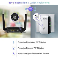 WiFi Extender, WiFi Extenders Signal Booster for Home Up to 5000 sq.ft and 50 Devices, WiFi Range Extender, Wireless Repeater, Long Range Amplifier with Ethernet Port, 1-Tap Setup, Alexa Compatible