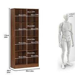 DeckUp Meritus-L 3-Shelf Engineered Wood Book Shelf and Display Unit (Walnut, Matte Finish)