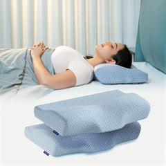 WELLGIVER Cervical Butterfly Pillow | Orthopedic Memory Foam for Neck & Shoulder Pain | Ergonomic Contour Design | Dual Height Support | Side Sleeper Pillow with Arm Rest - Pack of 1