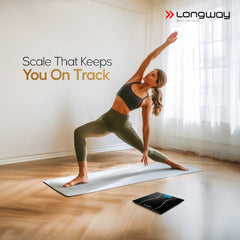 Longway Weight Machine for Home | Digital Bathroom Scale for Human Body Weight Measurement | Extra Thick Tempered Glass with LCD Display | 3 Years Warranty (Blue | Max Weight 180Kgs | Sapphire)