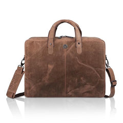 WildHorn Genuine Leather Office Bag for Men | 15.6-Inch Laptop Bag with a Minimalist Design | Professional Leather Bag with Adjustable Straps & Multiple Compartments | 1-Year Warranty