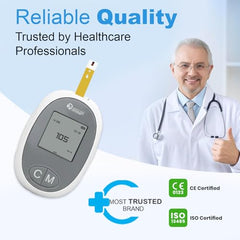 D MEDICARE® Glucometer Kit for Blood Sugar Testing | Accurate Results, No Coding Technology | Includes 10 Free Test Strips, 10 Lancets & 1 Lancing Device