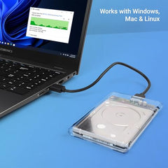 Zebronics 2.5" SSD/HDD Enclosure, Max. 4TB Storage, Upto 5Gbps Transfer Speed, Tool-Free Slide Design, USB to Micro B Connector, Windows, Mac, Linux Support, Transparent Case (CSH101)