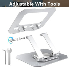 EDNITA ( 2Pcs Mini Laptop Stand for Desk | Portable Metal PC Desk Stand, Aluminium Cooling Pad Mini Clip Compatible with MacBook Apple Laptop, Lenovo, Dell, Hp, Acer & Other Laptops (Black)