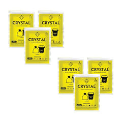 Crystal Pouch Garbage Bags Dustbin Bags and Plastic Covers For Home Malls Parks Hospitals Hotels | Medium Size | Black | 19 X 21 Inch | 6 Packs Of 30 pcs | Total 180 pcs