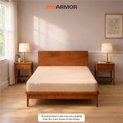 MY ARMOR Waterproof Mattress Protector King Size, 78x72, 6.5x6 feet, Double Bed Protector Sheet Cover, Breathable and Hypoallergenic Ultra Soft Fitted Terry Cotton Feel Fabric, Elastic Skirting, Grey
