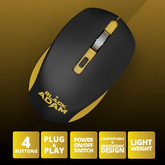 ZEBRONICS Zeb-Jaguar Wireless Mouse, 2.4GHz with USB Nano Receiver, High Precision Optical Tracking, 4 Buttons, Plug & Play, Ambidextrous, for PC/Mac/Laptop (Black+Grey)