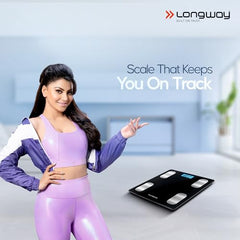 Longway Weight Machine for Home | Digital Bathroom Scale for Human Body Weight Measurement | Extra Thick Tempered Glass with LCD Display | 3 Years Warranty (Blue | Max Weight 180Kgs | Sapphire)