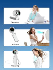 MERTTURM® Handheld Portable Fan, Mini Personal Foldable Small Hand Fan with LED Display, 5 Speeds Adjustable 3600mAh USB Rechargeable Powerful Cooling Turbo Desk Fan for Travel/Outdoor/Home/Office