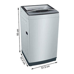 Bosch 7 kg 5 Star Fully Automatic Top Load Washing Machine,PowerWave Wash,Inbuilt Dual Lint Filter, Stainless Steel VarioDrum with 5 fin Pulsator, Water Save, Flex Drain, Dark Grey (WOE70AH0IN)