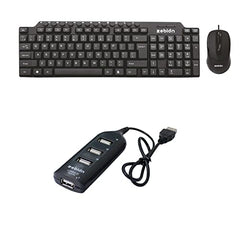 ZEBION Vikings Wired Keyboard Mouse Combo with Nano Receiver, Slim,Elegant and Ergonomic chiclet Design, Tested with Over 1 Million keystrokes and clicks,Durable Body and Pronto 101 USB hub