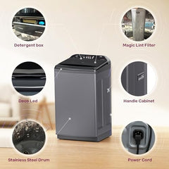 Godrej 10 Kg 5 Star with 5 Years Comprehensive Warranty, AI Tech, Inbuilt Heater, Fills Tub at ~0 Water Pressure, Steel Drum Fully Automatic Washing Machine (WTEON ADA 10 5.0 FEFH GLGR, Glacial Grey)