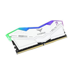 TeamGroup T-Force Delta RGB 32GB 5200MHz (5200MT/s) CL40 White DDR5 Desktop Gaming Memory, Metal Heatsink, ARGB Sync, ECC, XMP 3.0/EXPO, Compatible With Intel/AMD CPU, High Performance Low Latency RAM
